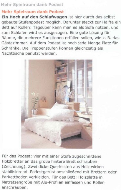 Podeste mit ausziehbaren Bett